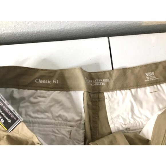 ROUNDTREE & YORKEE- CASUALS MENS KHAKI STRETCH FABRIC CARGO SHORTS SIZE WAIST 38 - Picture 3 of 7
